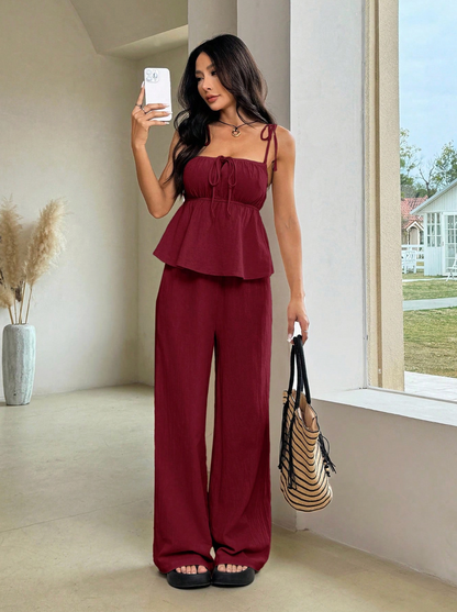 Conjunto Deep Wine Cotton™ – Sofisticado. Natural. Atemporal.