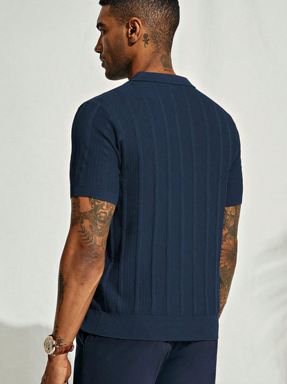 The Marine Knit Polo — Fluid. Textured. Timeless. Your New Elevated Essential.