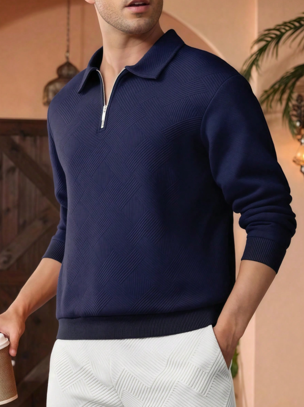 The Meridian Jacquard Polo — Textured. Modern. Effortless. The Future of Casual Luxury.
