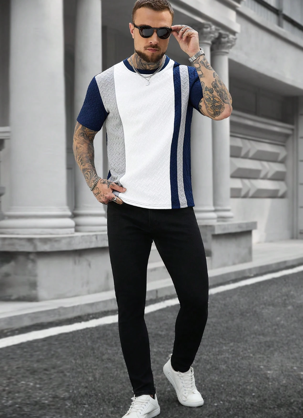 The Contrast Texture Tee — Sharp. Tactile. Iconic. Elevate Your Daily Rotation.