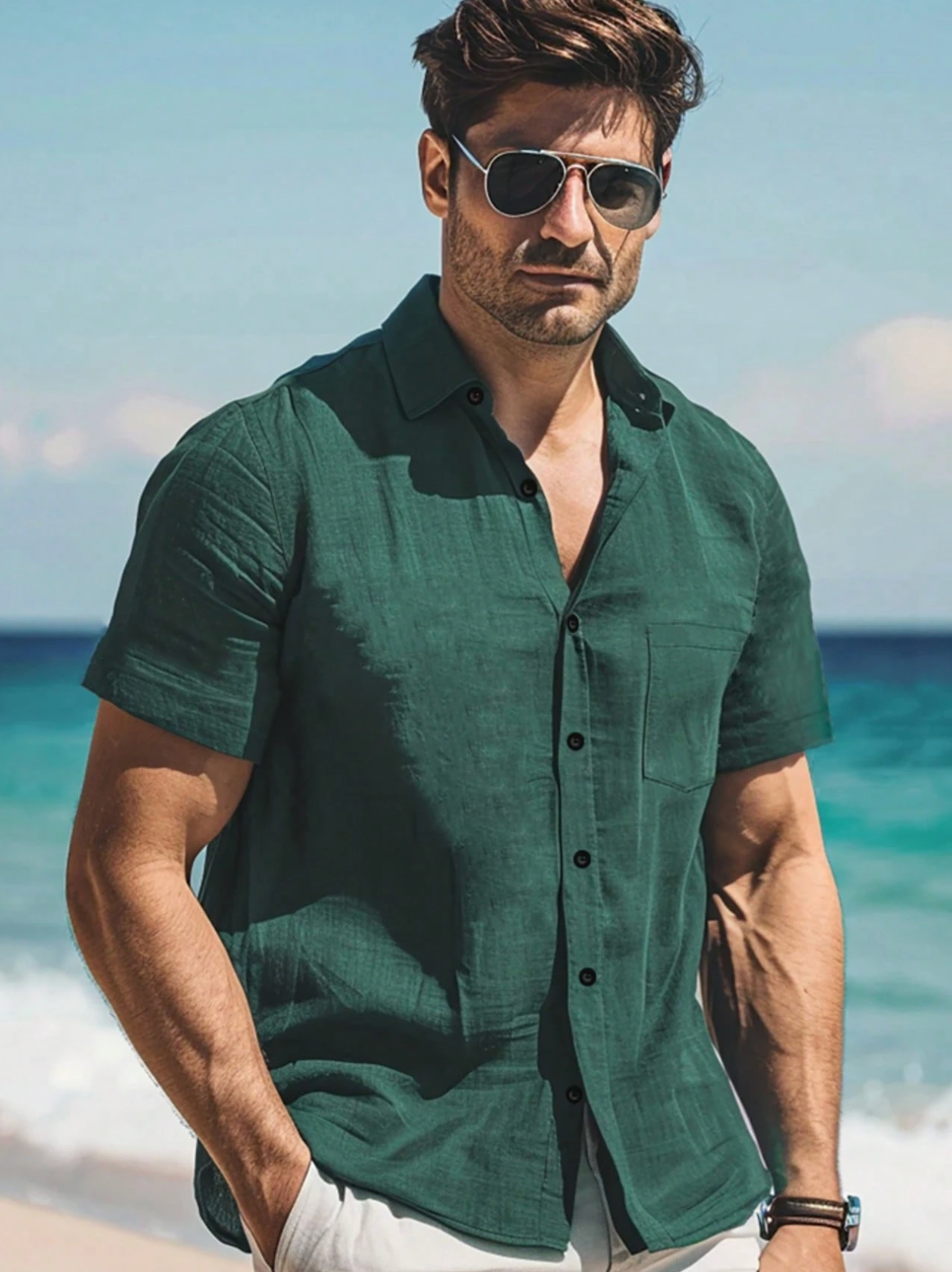 The Island Horizon Shirt — Vibrant. Fluid. Unbound. Your Passport to Paradise.