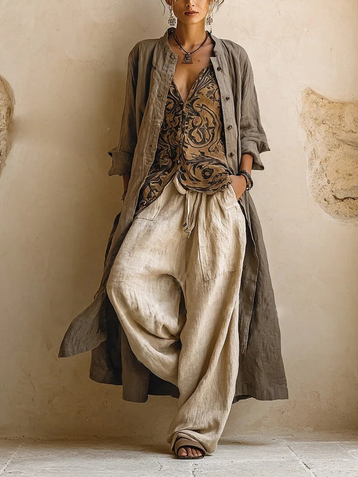 Conjunto Vintage Linen™ – Elegante. Ligero. Atemporal.